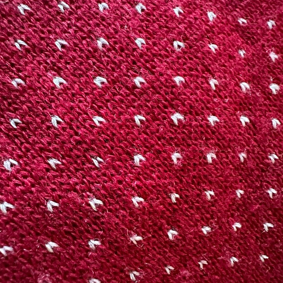 Red Patterned Women's Sweater Cardigan - Picture 5 of 5